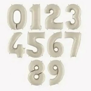 Шар ЦИФРА крем сатин 102 см, От 0 до 9