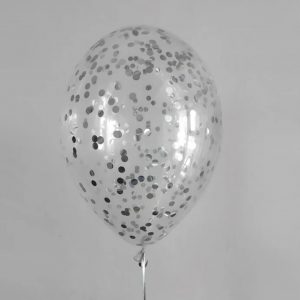 Шар с серебряным конфетти,35 см.