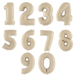 Шар, цифра-крем, 102 см.