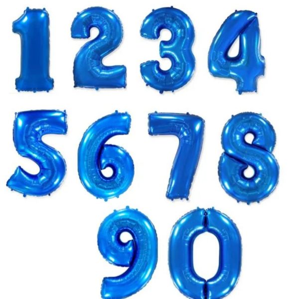 Цифра, тëмно синяя, 102 см.