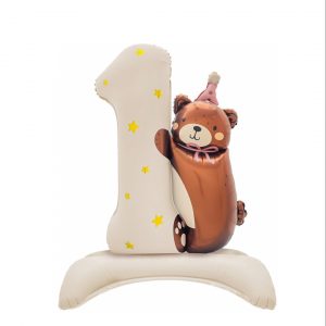 Цифра 1 с мишкой на подставке, 80 см