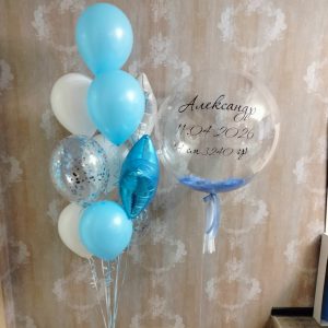 Шар, прозрачный с бантиками, 35 см